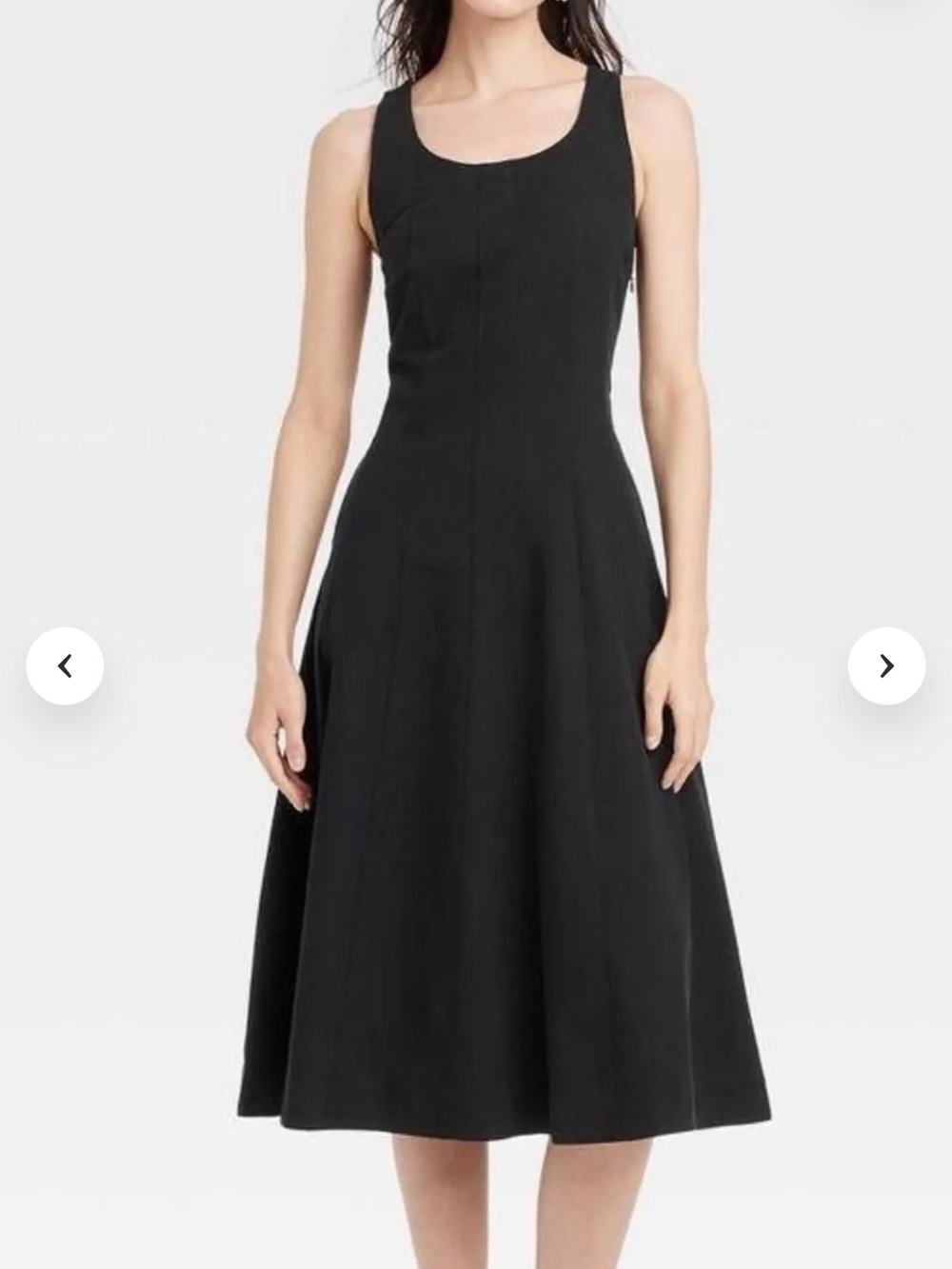a new day Black Scoop Neck A-Line Midi Dress